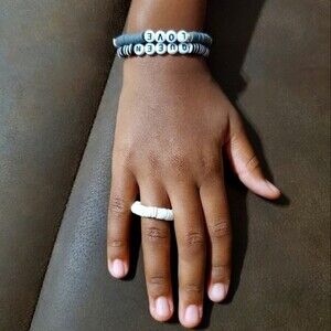 Handmade Customized Heishi Polymer Clay Bead Stretchy Queen Love Bracelet/Ring